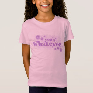ええどんなスローガンでも女の子の紫のピンクのT型 Tシャツ