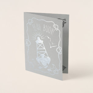 ええブイのおもしろいで航海のなしゃれ のハッピーバースデー 箔カード