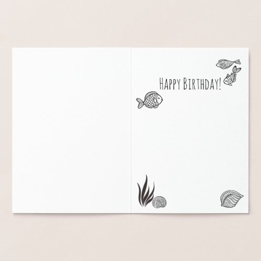 ええブイのおもしろいで航海のなしゃれ|のハッピーバースデー 箔カード (内部)