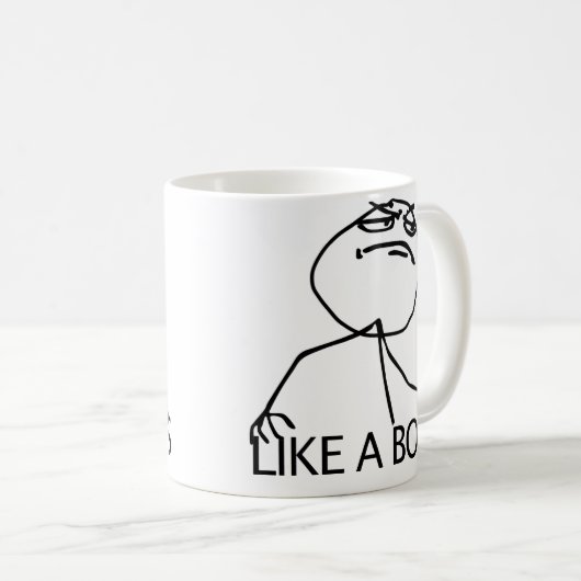 ええボスの激怒の漫画のミームのように コーヒーマグカップ (正面右)