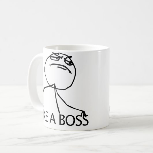 ええボスの激怒の漫画のミームのように コーヒーマグカップ (正面左)