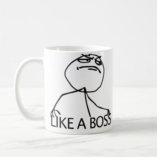 ええボスの激怒の漫画のミームのように コーヒーマグカップ (左)