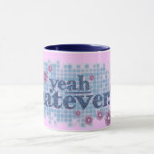 ええ何でも…デニムブルー&ピンクマ10代のグ マグカップ (中央)