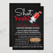 ええ撃たれる! 看護専門学校の卒業の招待状 招待状 (正面/裏面)