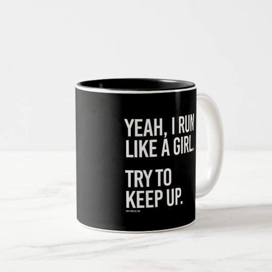 ええ私は女の子のように-維持することを試みて下さい-女の子   F走ります ツートーンマグカップ (正面右)