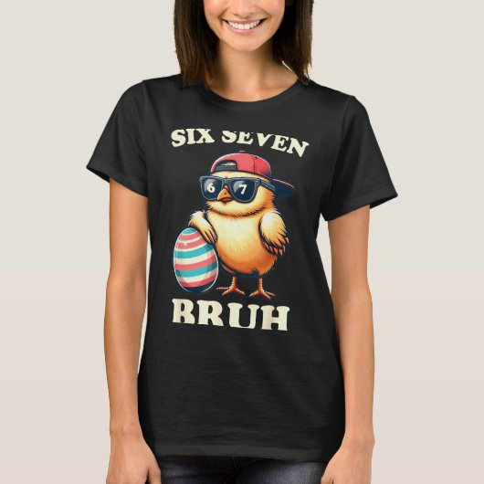ええ、イースターチキン、6、7、67、ミーム、子供、ティーンエイジャー Tシャツ (正面)