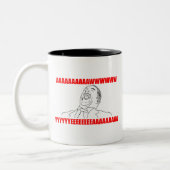 ええawwwwの激怒の喜劇的なlolのrofl ツートーンマグカップ (左)