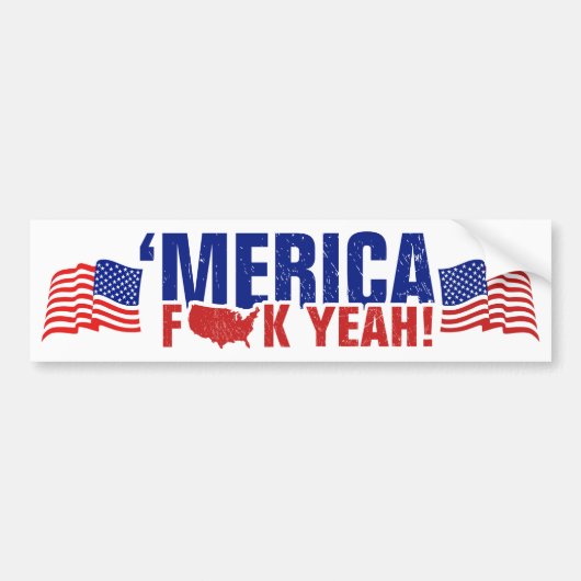 「ええMerica Fck! おもしろいおよび愛国心が強いです バンパーステッカー (正面)