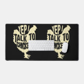 えおもしろいえ~鶏ギフト動物のホークールスと話す デスクマット (キーボード&マウス)