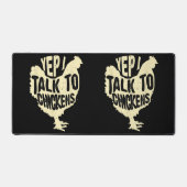 えおもしろいえ~鶏ギフト動物のホークールスと話す デスクマット (正面)