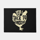 えおもしろいえ～鶏ギフト動物のホークールスと話す ドアマット (正面)