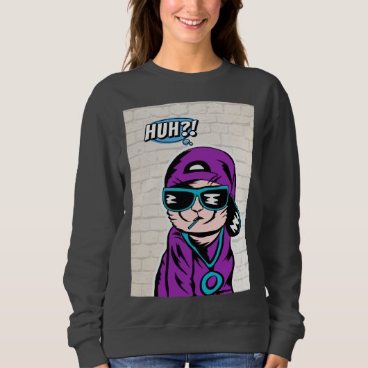 えっ？猫質問 スウェットシャツ (正面)