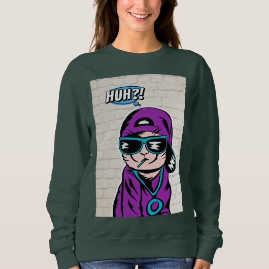 えっ？猫質問 スウェットシャツ (正面)