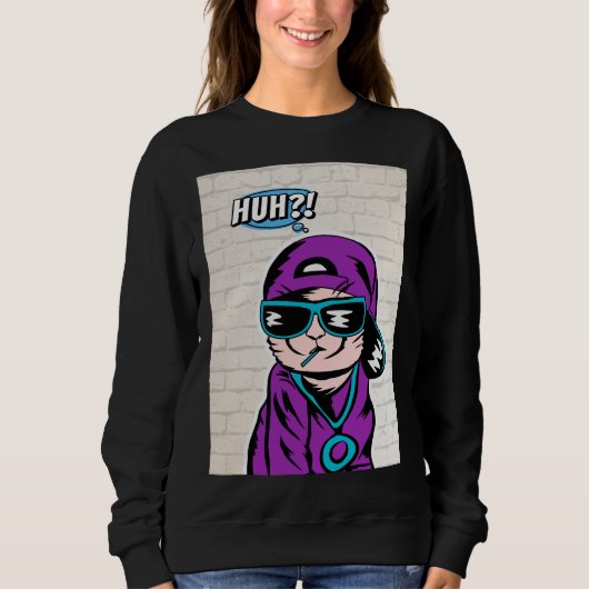 えっ？猫質問 スウェットシャツ (正面)