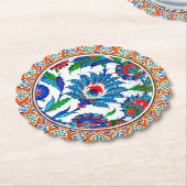 えびら型の丸い紙コースター ペーパーコースター (アングル)