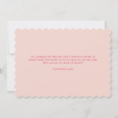 えり取り模様の縁取り メイド・オブ・オナー カード (裏面)