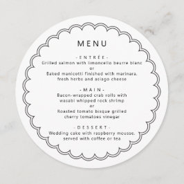 えり抜き縁取りのモダンな丸型メニュー メニュー