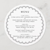 えり抜き縁取りのモダンな丸型メニュー メニュー (裏面)