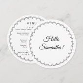 えり抜き縁取りのモダンな丸型メニュー メニュー (正面/裏面)