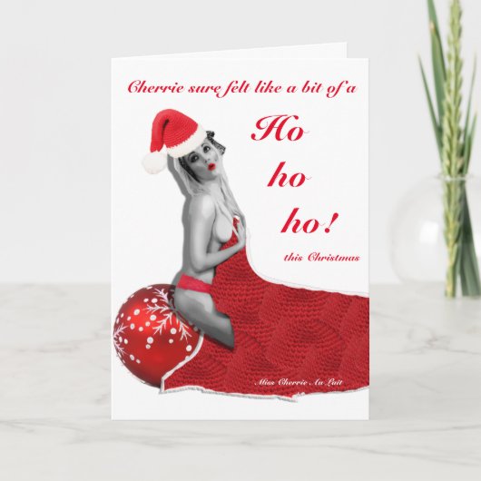 えんがちょ!ピンナップ・ホー・ジョーク・ファニー・ルード・クリスマス・カード カード (正面)