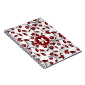 えんじのサッカーボール柄の子供スポーツ ノートブック (右側)