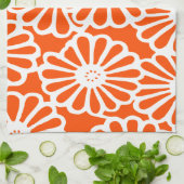 えんじのベンガルスタイルの花模様 キッチンタオル (折り畳み)