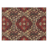 えんじ色およびクリーム色のペルシャ絨毯の一見 テーブルクロス (正面(横))