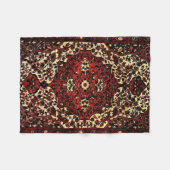 えんじ色およびクリーム色のペルシャ絨毯の一見 フリースブランケット (正面(横))