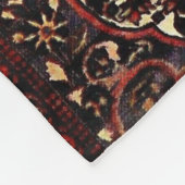 えんじ色およびクリーム色のペルシャ絨毯の一見 フリースブランケット (角)