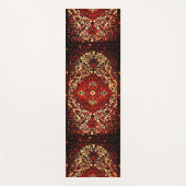 えんじ色およびクリーム色色の東洋の敷物のデザイン ヨガマット (正面)