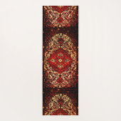 えんじ色およびクリーム色色の東洋の敷物のデザイン ヨガマット (裏面)