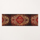 えんじ色およびクリーム色色の東洋の敷物のデザイン ヨガマット (正面(横))