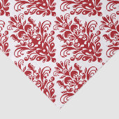 えんじ色および白くエレガントなダマスク織パターン 薄葉紙 (詳細)