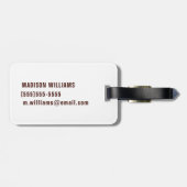 えんじ色および緑雲のニューヨーク- ラゲッジタグ (裏面横)