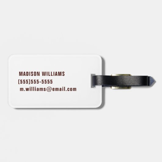 えんじ色および緑雲のニューヨーク- ラゲッジタグ (裏面横)