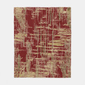 えんじ色および金ゴールドの近代美術 フリースブランケット (正面)