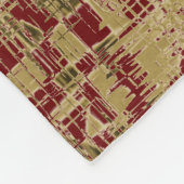 えんじ色および金ゴールドの近代美術 フリースブランケット (角)