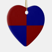 えんじ色および青い長方形 セラミックオーナメント (右)