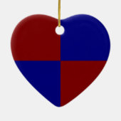 えんじ色および青い長方形 セラミックオーナメント (裏面)