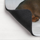 えんじ色のダックスフントの子犬 マウスパッド (コーナー)