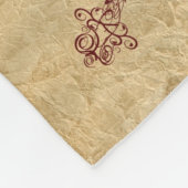 えんじ色のバイオリンラインスケッチによってしわを寄せられるペーパー一見 フリースブランケット (角)