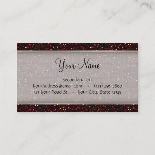 えんじ色のルビー色のグリッター 名刺 (正面)