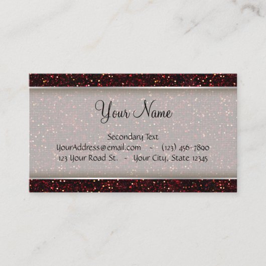 えんじ色のルビー色のグリッター 名刺 (正面)