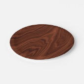 えんじ色の木製の質 ペーパープレート (アングル)