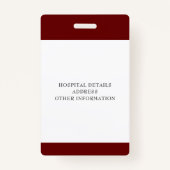 えんじ色の正看護師写真ID バッジ (裏面)