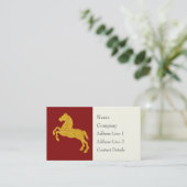 えんじ色の金はす花弁パターン馬 名刺 (スタンド正面)