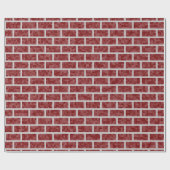 えんじ色の8ビットPixelatedのグラフィックの一見の煉瓦 ラッピングペーパー (フラット)