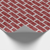 えんじ色の8ビットPixelatedのグラフィックの一見の煉瓦 ラッピングペーパー (角)