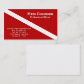 えんじ色スキューバビジネス-個人的なカード- 名刺 (正面/裏面)