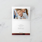 えんじ色バーの(ユダヤ教の)バル・ミツバーの金ゴールドの星のあずき色ありがとう サンキューカード (内部)